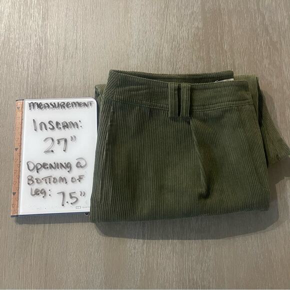Topshop olive green corduroy peg pants women’s Size 12 gremlincore preppy skater - Picture 16 of 16